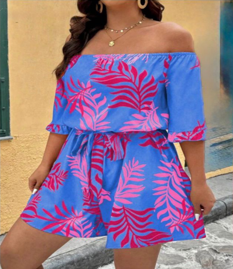 Plus Size Women Casual Style Strapless Jumpsuit