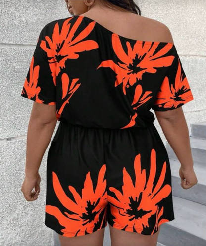 Plus Size Women Casual Style Strapless Jumpsuit
