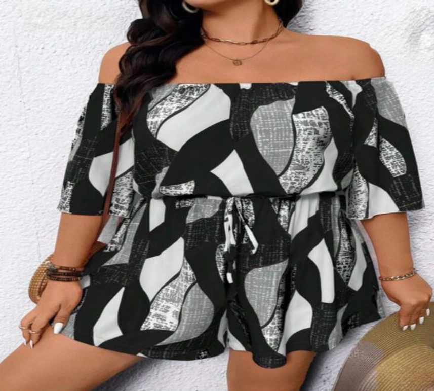 Plus Size Women Casual Style Strapless Jumpsuit