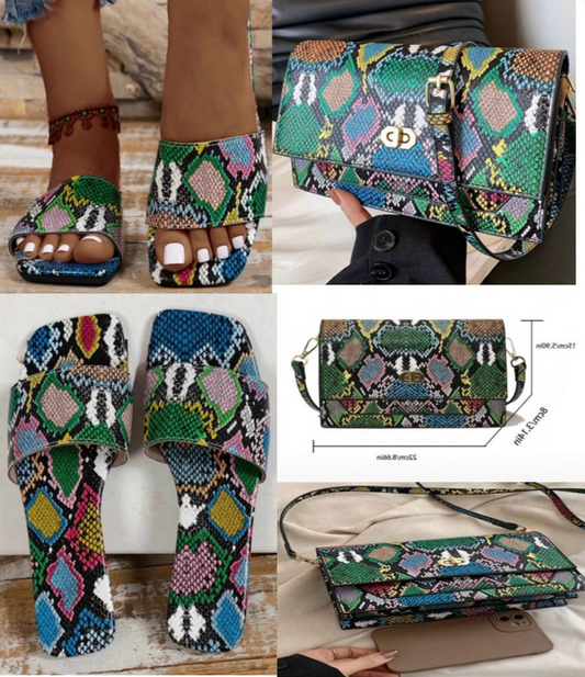 Snake Set Sandals & Purse