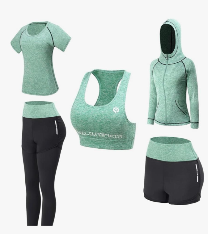 Women Workout Clothes Set 5 PCS