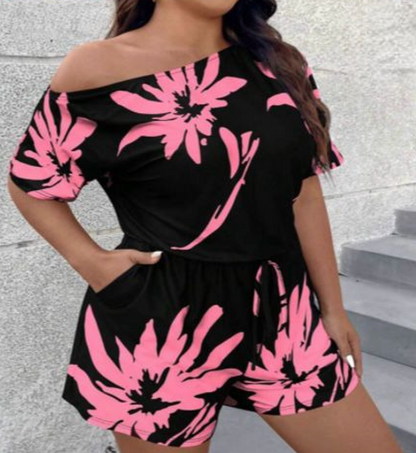 Plus Size Women Casual Style Strapless Jumpsuit