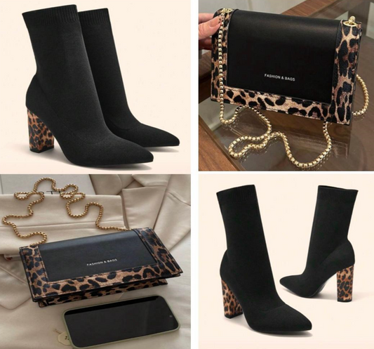 Black Knitted Tight Fitted Sock Boots