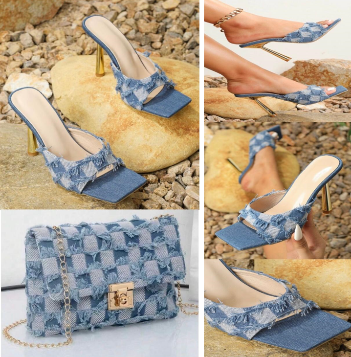 Heel & Purse Blue Fashion Minimalist