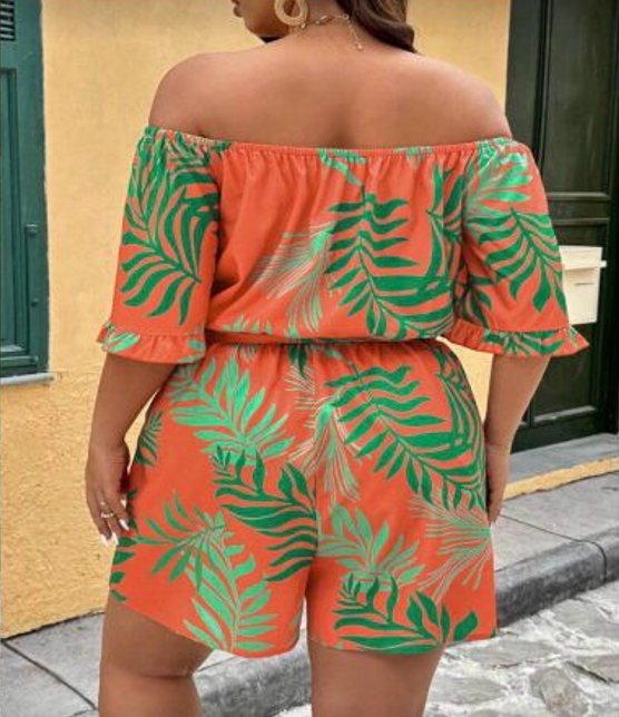 Plus Size Women Casual Style Strapless Jumpsuit