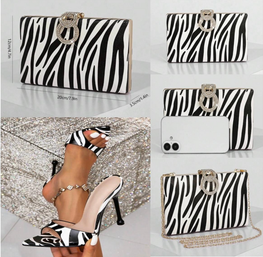 High Heels and Purse Zebra